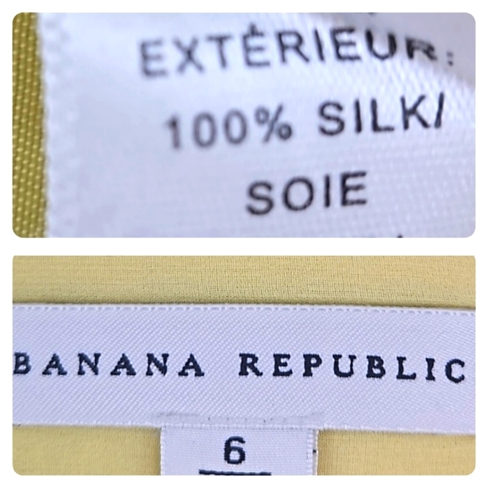 Silk Pastel Iced Yellow & Light Purple Retro Skirt Banana Republic - Picture 3 of 4
